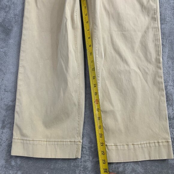 Spanx Pants Women's Size Medium Beige Stretch Twill Cropped Wide Leg Pockets 23” - Picture 6 of 13